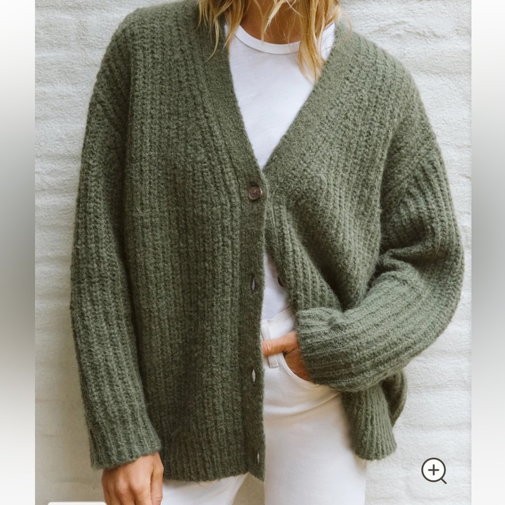 Jenni, Kayne, cocoon cardigan, olive, medium, like new